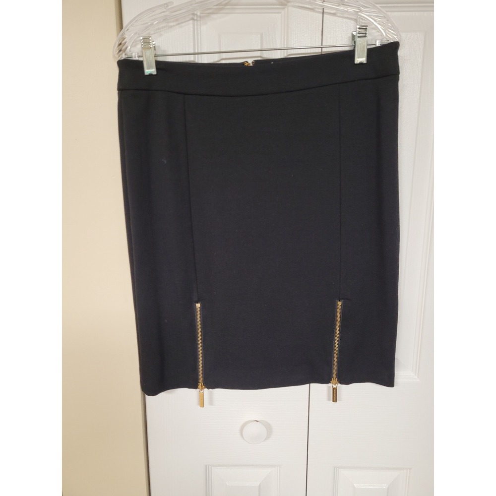 Michael Kors Skirt and Ellen Tracy Top Set Black Gold Zipper Accents Size 8 M - Picture 2 of 9